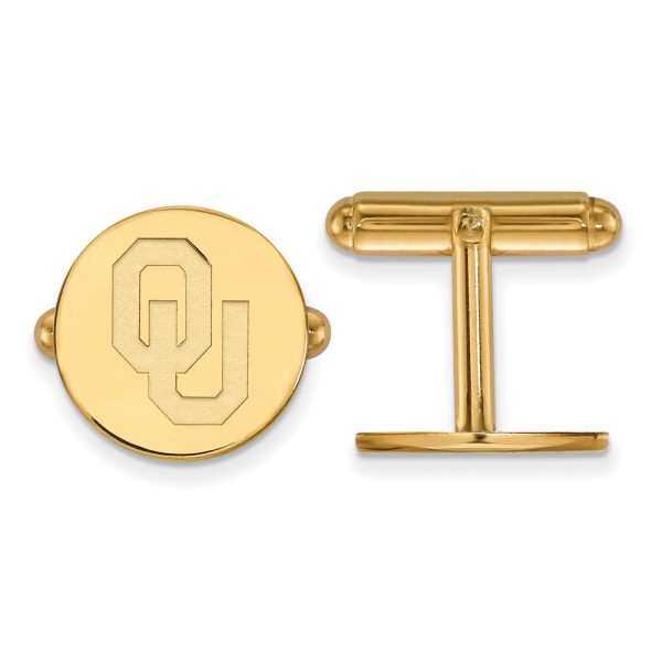 14k Gold Plated Silver University of Oklahoma Cuff Links on Sale