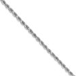 2.25mm, 14k White Gold, Diamond Cut Solid Rope Chain Necklace Online Hot Sale