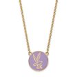 14K Plated Silver Sigma Kappa Large Purple Enamel Logo Necklace For Discount