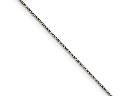 0.75mm Black Plated & Sterling Silver D C Snake Chain Necklace For Discount