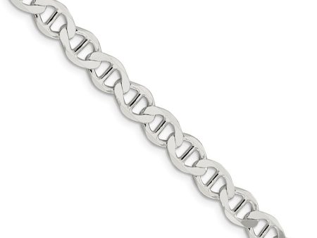 Mens 7mm Sterling Silver Hollow Flat Anchor Chain Necklace Online Sale