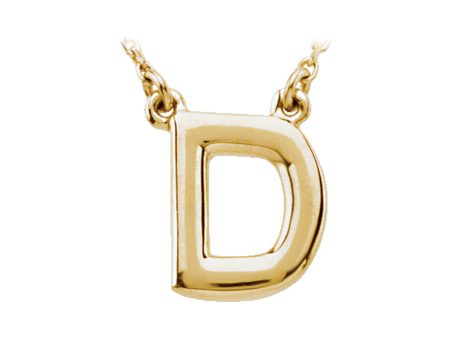 14K Yellow Gold, Kendall Collection, Block Initial D Necklace, 16 Inch Online Hot Sale