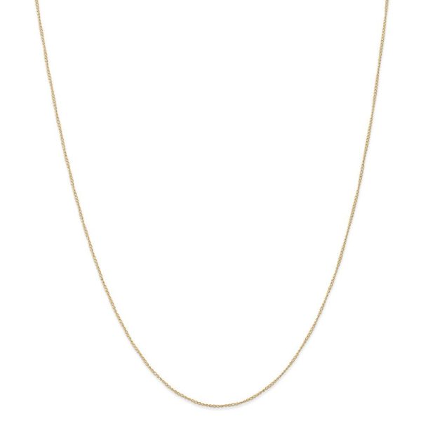 0.5mm, 14k Yellow Gold, Curb Chain Necklace on Sale