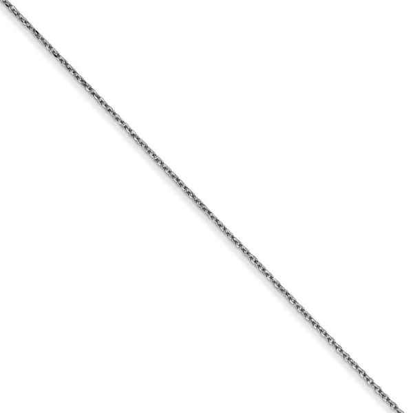 0.6mm, 10k White Gold, Diamond Cut Cable Chain Necklace Cheap