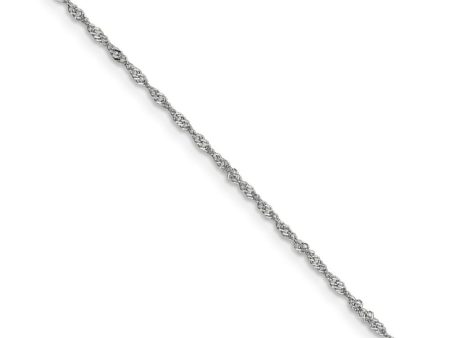 1.1mm, 14k White Gold, D C Singapore Chain Necklace Online Sale