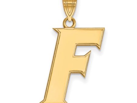 10k Yellow Gold U of Florida Large Initial F Pendant For Sale