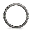 2.25mm Stackable Black Plated Silver Curved Hammered Band Hot on Sale