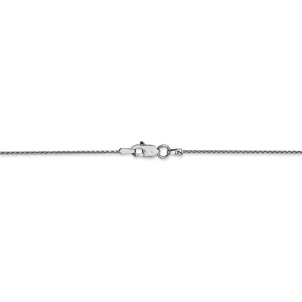 1mm, 14k White Gold, Solid Parisian Wheat Chain Necklace For Cheap