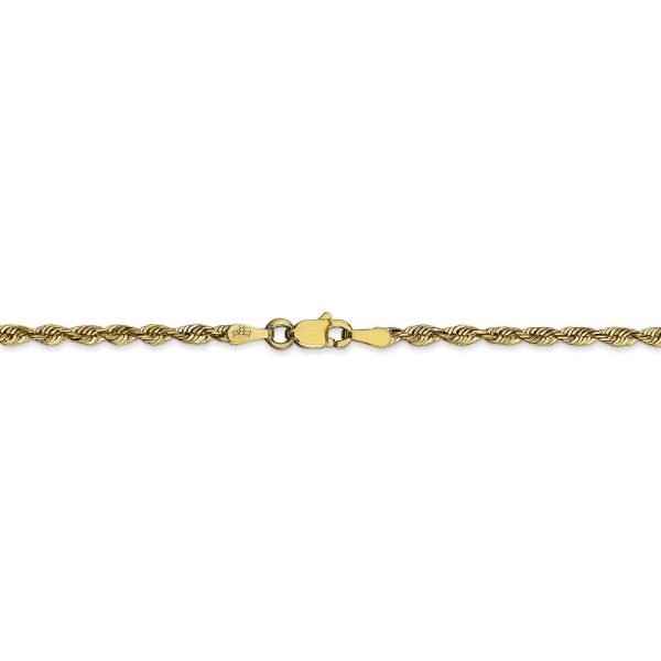 2.5mm, 10k Yellow Gold Lightweight D C Rope Chain Necklace For Sale