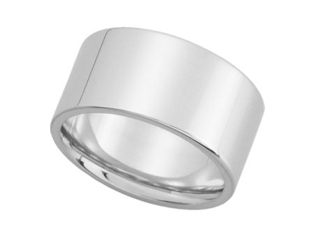 10mm Flat Comfort Fit Wedding Band in 14k White Gold Online now