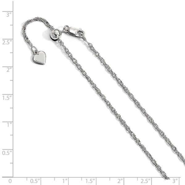 1.6mm Sterling Silver Adjustable Singapore Chain Necklace, 22 Inch Cheap