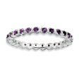 2.25mm Sterling Silver Stackable Prong Set Amethyst Band Online now