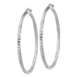 2.5mm, Sterling Silver Twisted Round Hoop Earrings, 50mm in Diameter For Sale