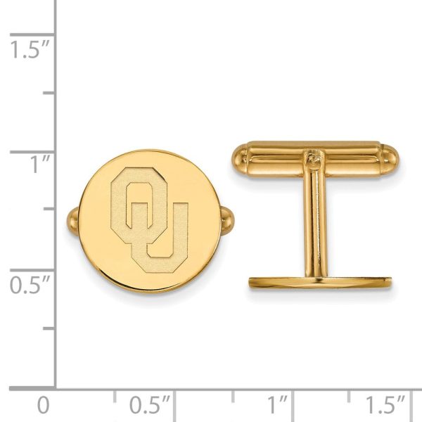 14k Gold Plated Silver University of Oklahoma Cuff Links on Sale