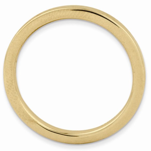 2.25mm Stackable 14K Yellow Gold Plated Silver Semi Rounded Band For Sale