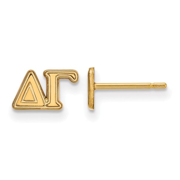 14K Plated Silver Delta Gamma XS Greek Letters Post Earrings Online now