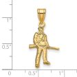 10k Yellow Gold West Virginia U. Large Mascot Pendant Online Hot Sale