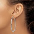 2.5mm, Sterling Silver Twisted Round Hoop Earrings, 50mm in Diameter For Sale