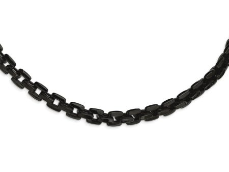 10mm Stainless Steel Black Plated Anchor Chain Necklace, 20 Inch Hot on Sale