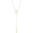 14k Yellow, White or Rose Gold Circle & Bar Y-Drop Necklace, 16-18 In. Cheap