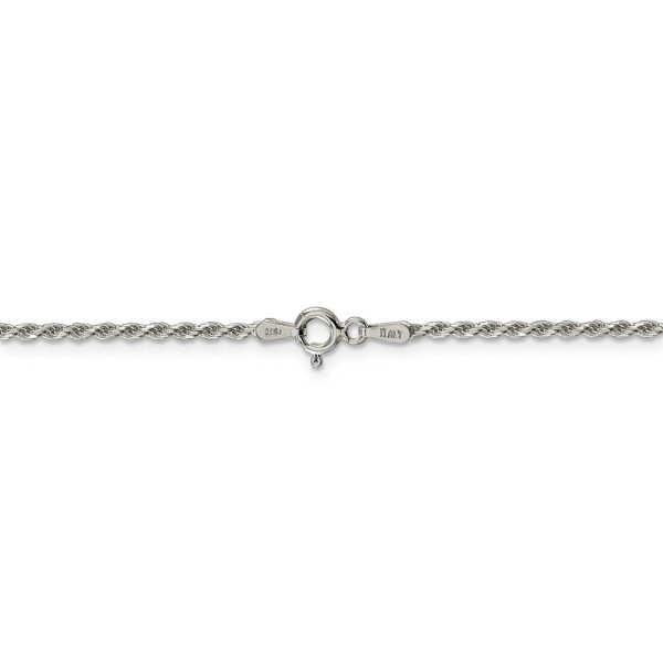 1.7mm, Sterling Silver Diamond Cut Solid Rope Chain Necklace Online