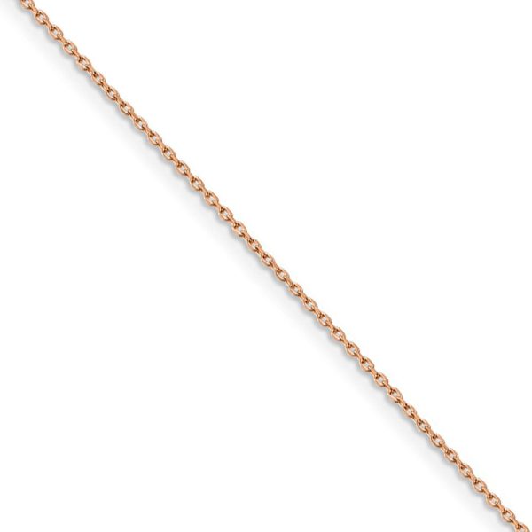 1mm, 14k Rose Gold, Solid Cable Chain Necklace For Cheap