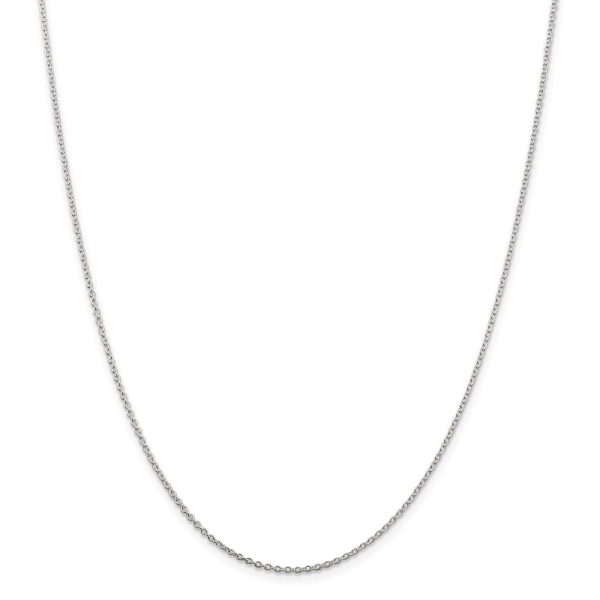 1.5mm Rhodium Plated Sterling Silver Solid Cable Chain Necklace For Cheap