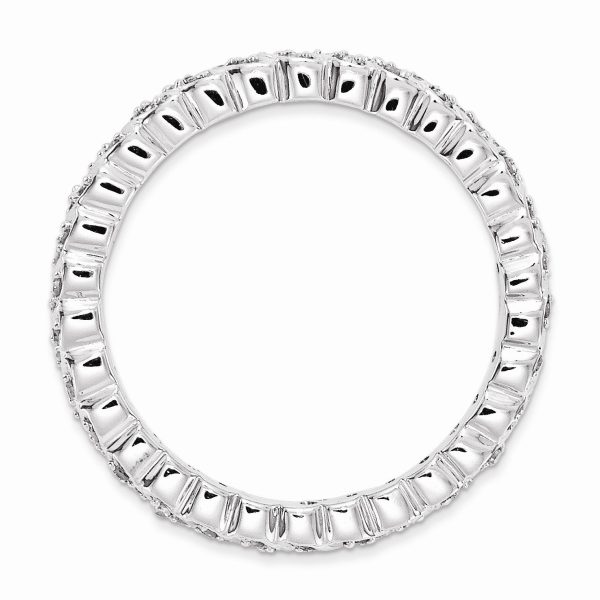 2.5mm Sterling Silver Stackable 1 5 Cttw HI I3 Diamond Petal Band Fashion