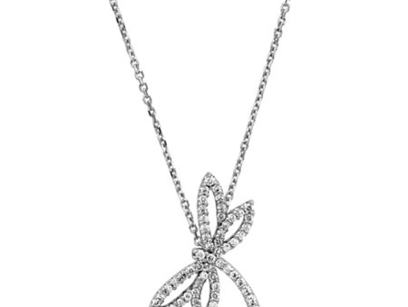 1 3 cttw Diamond Dragonfly Necklace in 14k White Gold on Sale