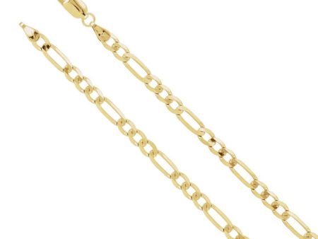 14K Yellow Gold 4mm Solid Figaro Chain Necklace For Cheap