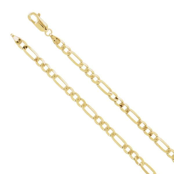 14K Yellow Gold 4mm Solid Figaro Chain Necklace For Cheap