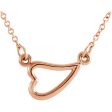 14k Yellow, White or Rose Gold Small Sideways Heart Necklace, 16-18 In Fashion