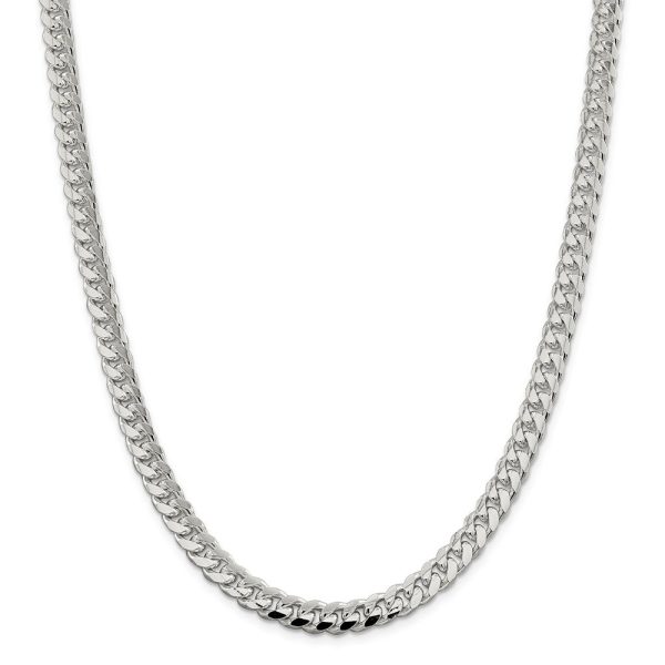 Men s 7.25mm Sterling Silver Solid D C Domed Curb Chain Necklace For Sale