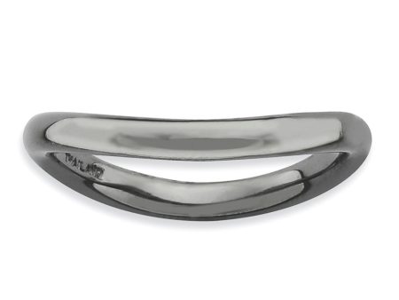 2.25mm Stackable Black Plated Silver Curved Polished Band Supply