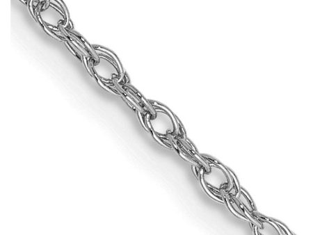 1.3mm, 14K White Gold, Solid Baby Rope Chain Necklace For Discount