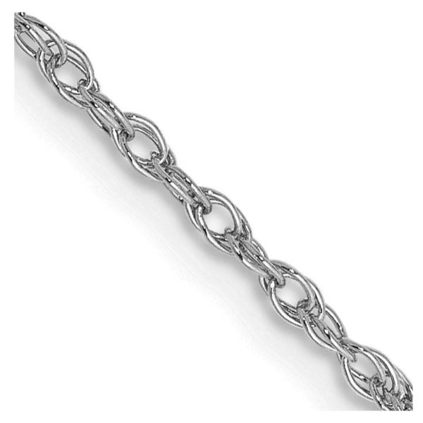 1.3mm, 14K White Gold, Solid Baby Rope Chain Necklace For Discount