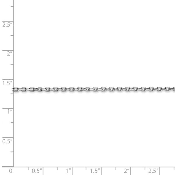 1.8mm, 14k White Gold Diamond Cut Solid Cable Chain Necklace Cheap