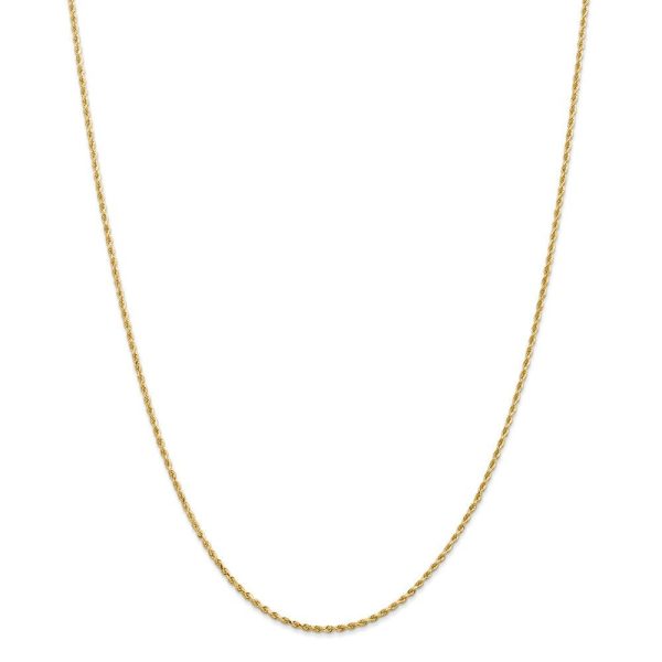 1.5mm 14k Yellow Gold, D C Rope Chain Necklace For Sale