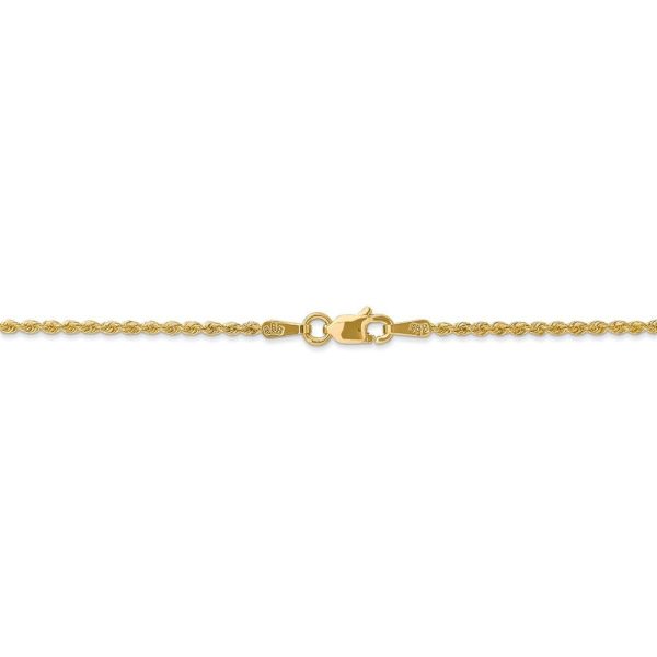 1.5mm, 14k Yellow Gold Handmade Rope Chain Necklace Fashion