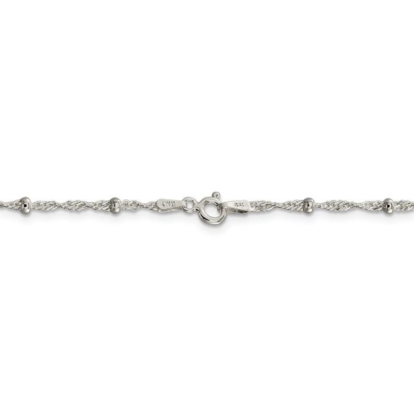 Sterling Silver 2.5mm Beaded Loose Rope Chain Anklet Online Hot Sale