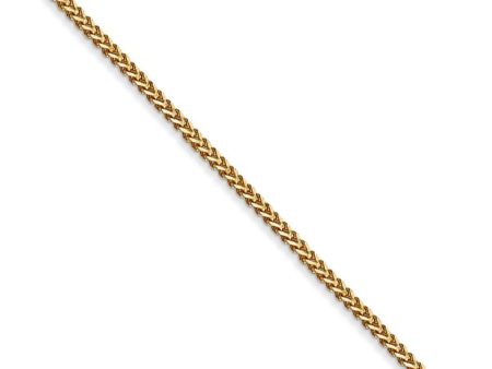 1mm, 14k Yellow Gold, Solid Franco Chain Necklace For Sale