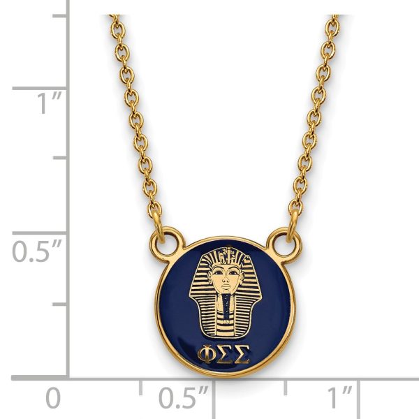 14K Plated Silver Phi Sigma Sigma Small Enamel Logo Necklace Online Hot Sale