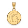 14k Yellow Gold Michigan State Medium Logo Disc Pendant Discount