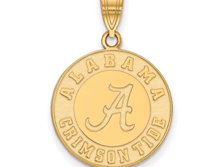 10k Yellow Gold U. of Alabama Large Logo Disc Pendant Sale