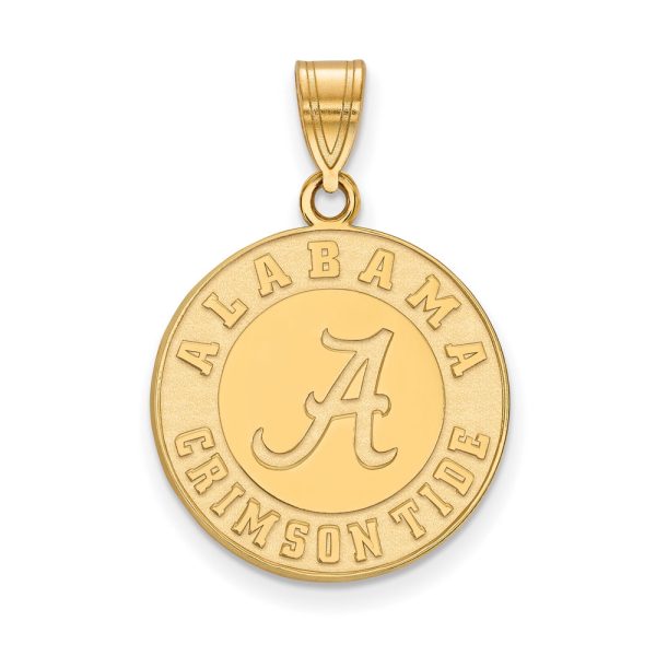 10k Yellow Gold U. of Alabama Large Logo Disc Pendant Sale