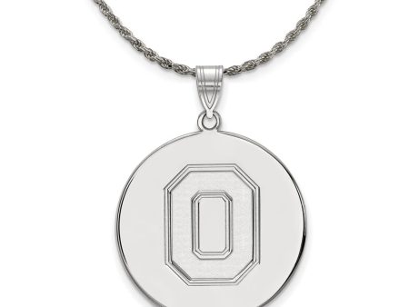 Sterling Silver Ohio State XL Disc Pendant Necklace For Cheap