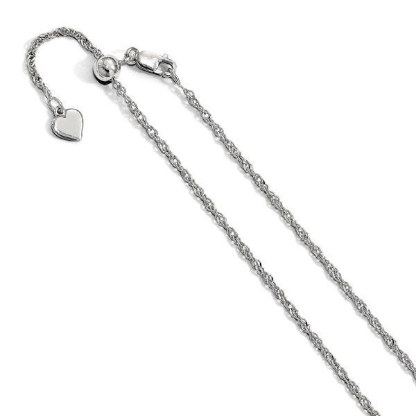 1.6mm Sterling Silver Adjustable Singapore Chain Necklace, 22 Inch Cheap