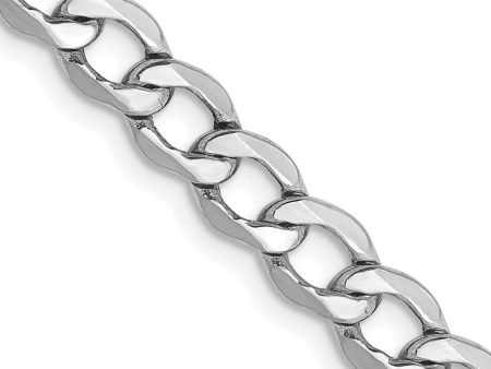 5.25mm, 14K White Gold, Hollow Curb Link Chain Necklace For Cheap