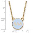 14K Plated Silver Delta Delta Delta Small Lt Blue Enamel Disc Necklace Cheap