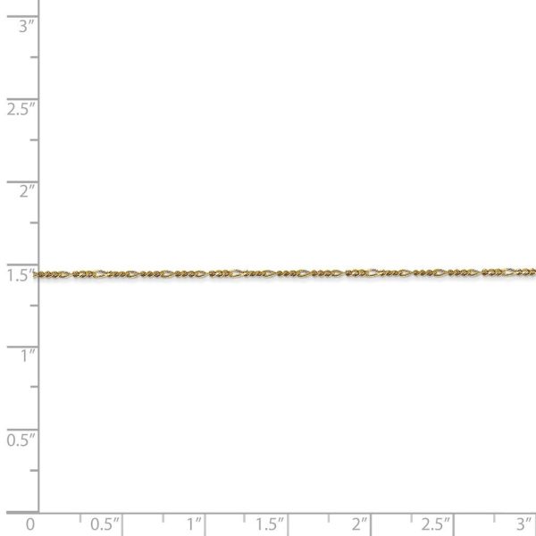 1.25mm 10k Yellow Gold Flat Figaro Chain Necklace Cheap